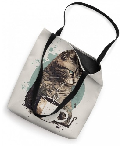 Funny Cat mother coffee lover Design Kitten Humor Cat Lover Tote Bag $10.59 Totes