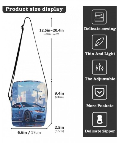 Cool Racing Car Sling Bag Zipper Closure Crossbody Messenger Bags Purse with Card Phone Passport Compartment 6.6×9.4×2.5 IN $...