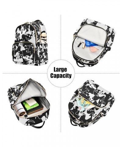 Halloween Women Backpack Spoody Ghost Black White Anti-Theft Travel Backpack with Luggage Belt Durable Lightweight Handbag La...