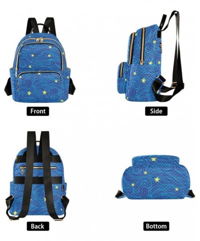 Blue Ocean Stars Fashion Travel Backpack for Women Multi Pockets Lightweight Purse for Women-M Multicolor Medium $20.29 Backp...