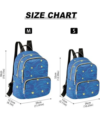 Blue Ocean Stars Fashion Travel Backpack for Women Multi Pockets Lightweight Purse for Women-M Multicolor Medium $20.29 Backp...