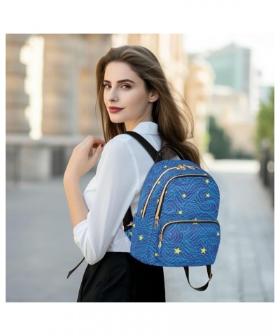 Blue Ocean Stars Fashion Travel Backpack for Women Multi Pockets Lightweight Purse for Women-M Multicolor Medium $20.29 Backp...