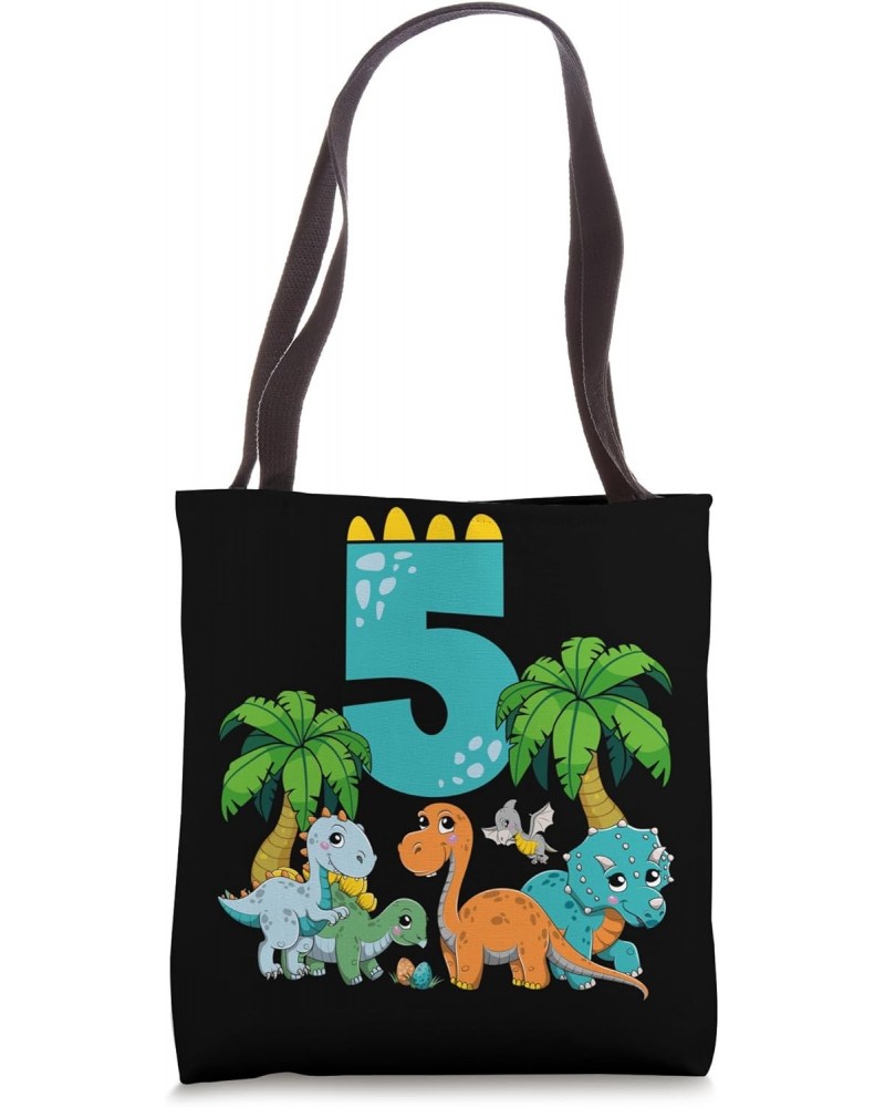 5 Years Old Boy 5th Birthday Gift Bday Dinosaur Tote Bag $15.00 Totes