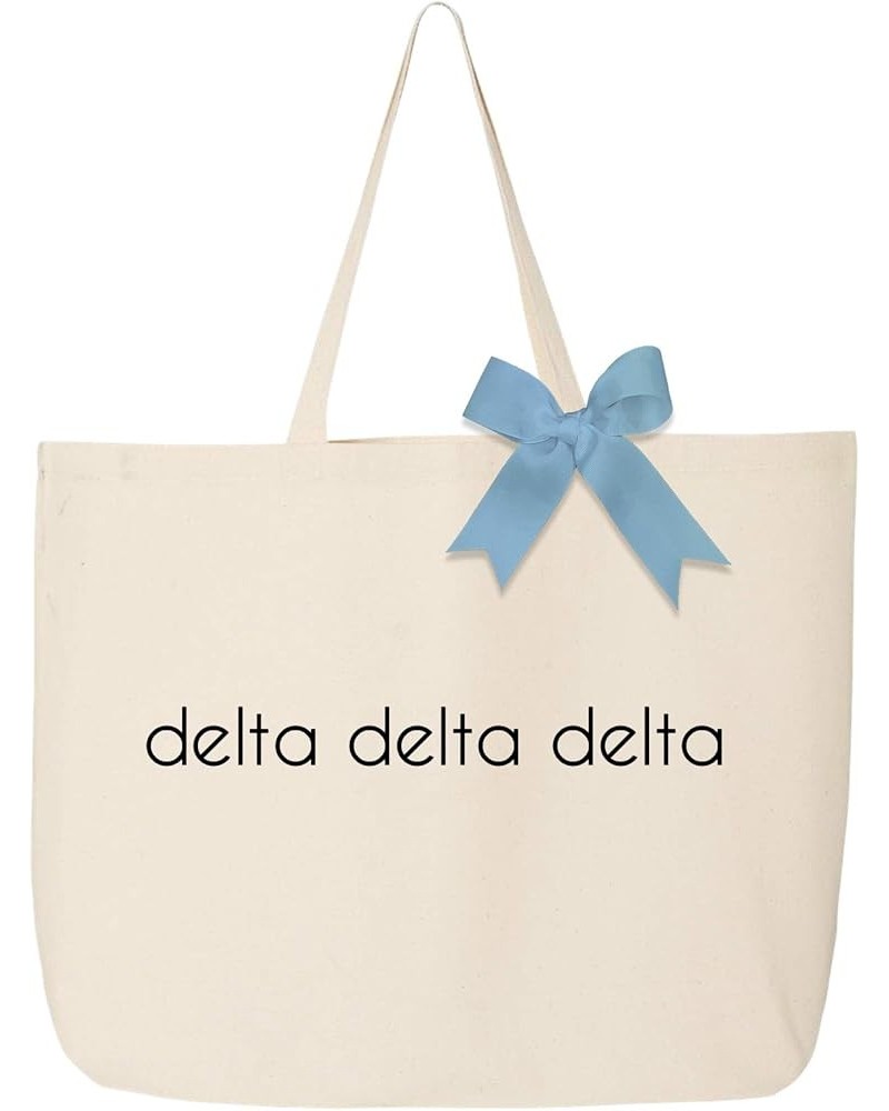 Tote Bags with Color Bow - Classic Sorority Name Design - Large Canvas Tote Bag for Women and Sisterhood Delta Delta Delta $1...