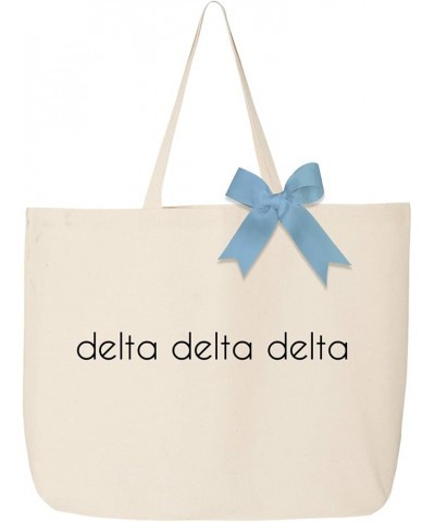 Tote Bags with Color Bow - Classic Sorority Name Design - Large Canvas Tote Bag for Women and Sisterhood Delta Delta Delta $1...