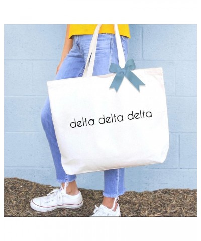 Tote Bags with Color Bow - Classic Sorority Name Design - Large Canvas Tote Bag for Women and Sisterhood Delta Delta Delta $1...