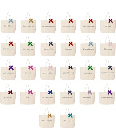 Tote Bags with Color Bow - Classic Sorority Name Design - Large Canvas Tote Bag for Women and Sisterhood Delta Delta Delta $1...