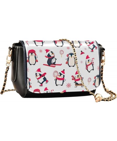 Cute Shark Area Cartoon Women Crossbody Purse Everyday Shoulder Leather Bags Designer Purse with Chain Strap Penguins Cute Ca...