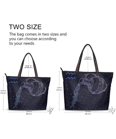 Aries Zodiac Handbags for Women Tote Bag Large Capacity Top Handle Shopper Shoulder Bag Aquarius Zodiac $12.42 Totes