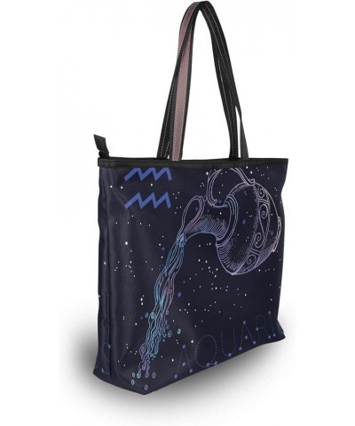 Aries Zodiac Handbags for Women Tote Bag Large Capacity Top Handle Shopper Shoulder Bag Aquarius Zodiac $12.42 Totes