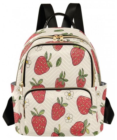 Strawberry Fruit Women Backpack Purse Travel Daypack Shoulder Bag $18.19 Backpacks