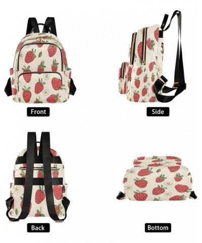 Strawberry Fruit Women Backpack Purse Travel Daypack Shoulder Bag $18.19 Backpacks