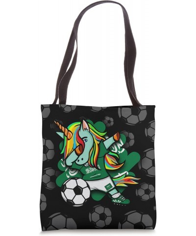 Dabbing Unicorn Saudi Arabia Soccer Lovers Jersey Football Tote Bag $10.51 Totes