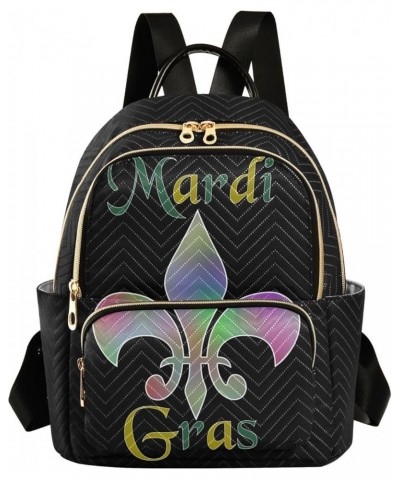 Mardi Gras Women Backpack Gradient Fleur De Lis Travel Bag Compact Daily Bag Small $13.01 Backpacks