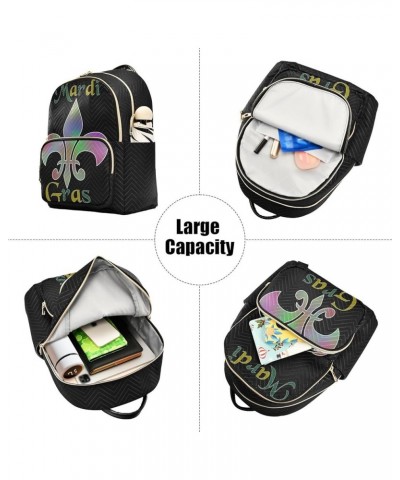 Mardi Gras Women Backpack Gradient Fleur De Lis Travel Bag Compact Daily Bag Small $13.01 Backpacks