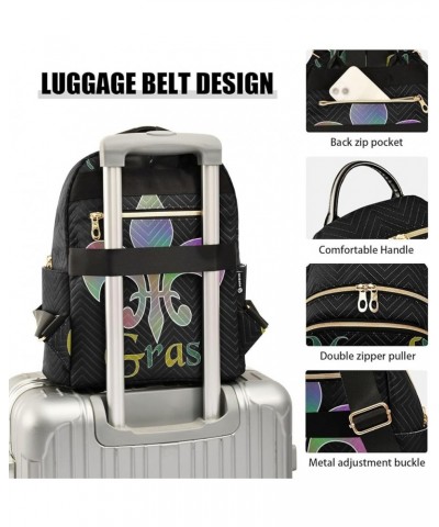 Mardi Gras Women Backpack Gradient Fleur De Lis Travel Bag Compact Daily Bag Small $13.01 Backpacks