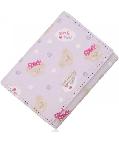 Women Wallet Small Trifold Cute Bear Bowknot Girls Credit Card Case Holder Leather Purse with ID Window (Black) Purple $8.98 ...