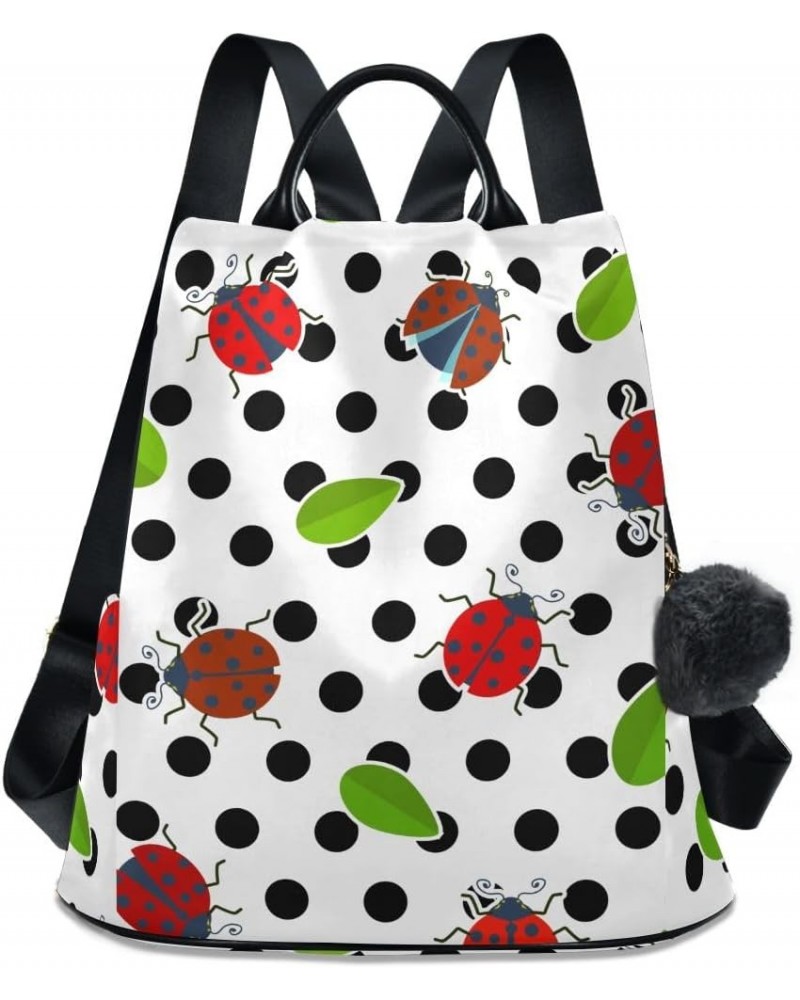 Backpack Purse for Women Fashion Travel Anti-theft Ladybird Polka Dot Daypack Casual Shoulder Bag Medium Size $24.36 Backpacks