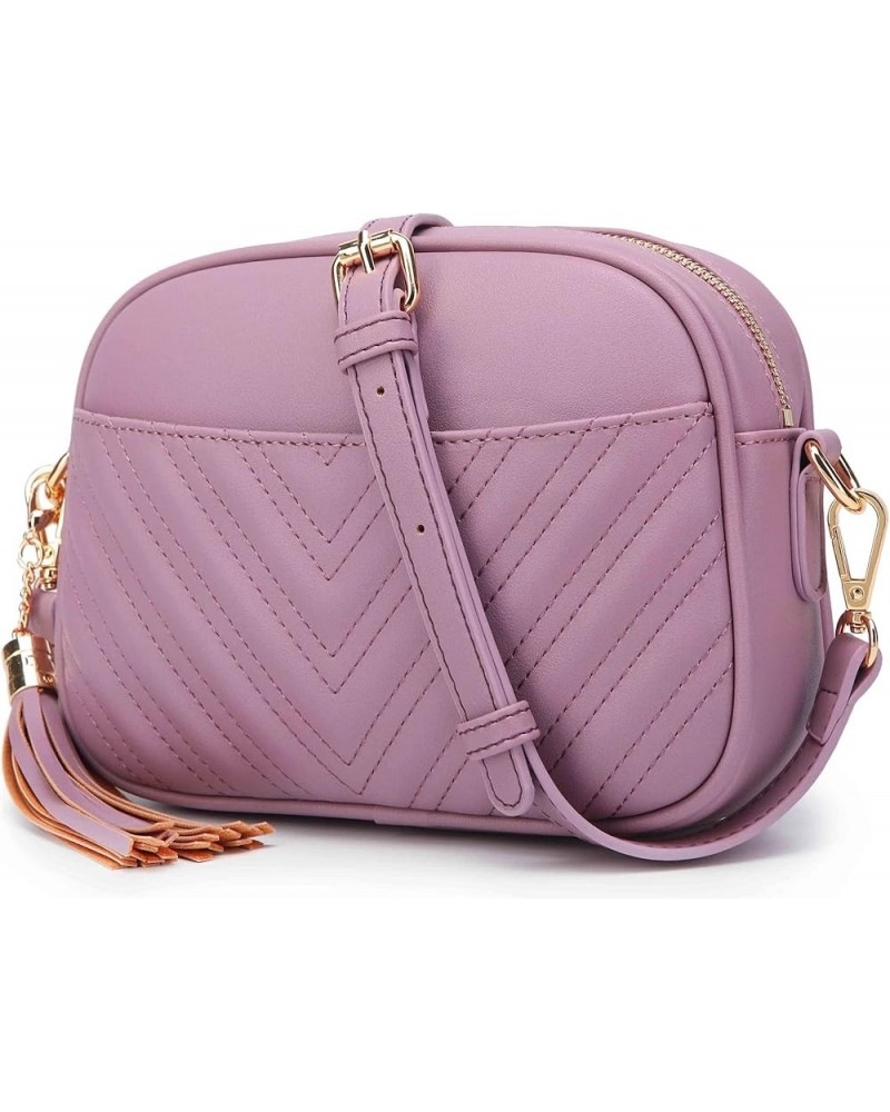 Quilted Crossbody Bag, Trendy Design Shoulder Purse Purple $11.07 Crossbody Bags