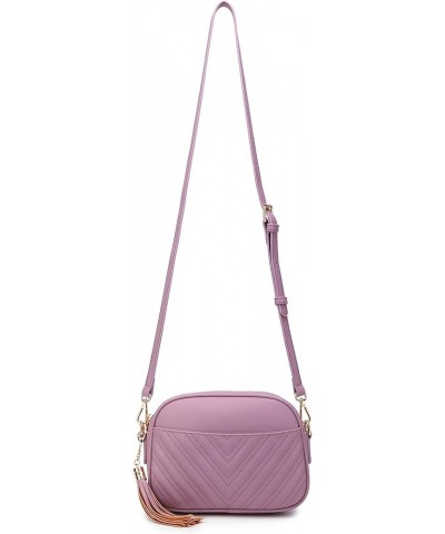 Quilted Crossbody Bag, Trendy Design Shoulder Purse Purple $11.07 Crossbody Bags