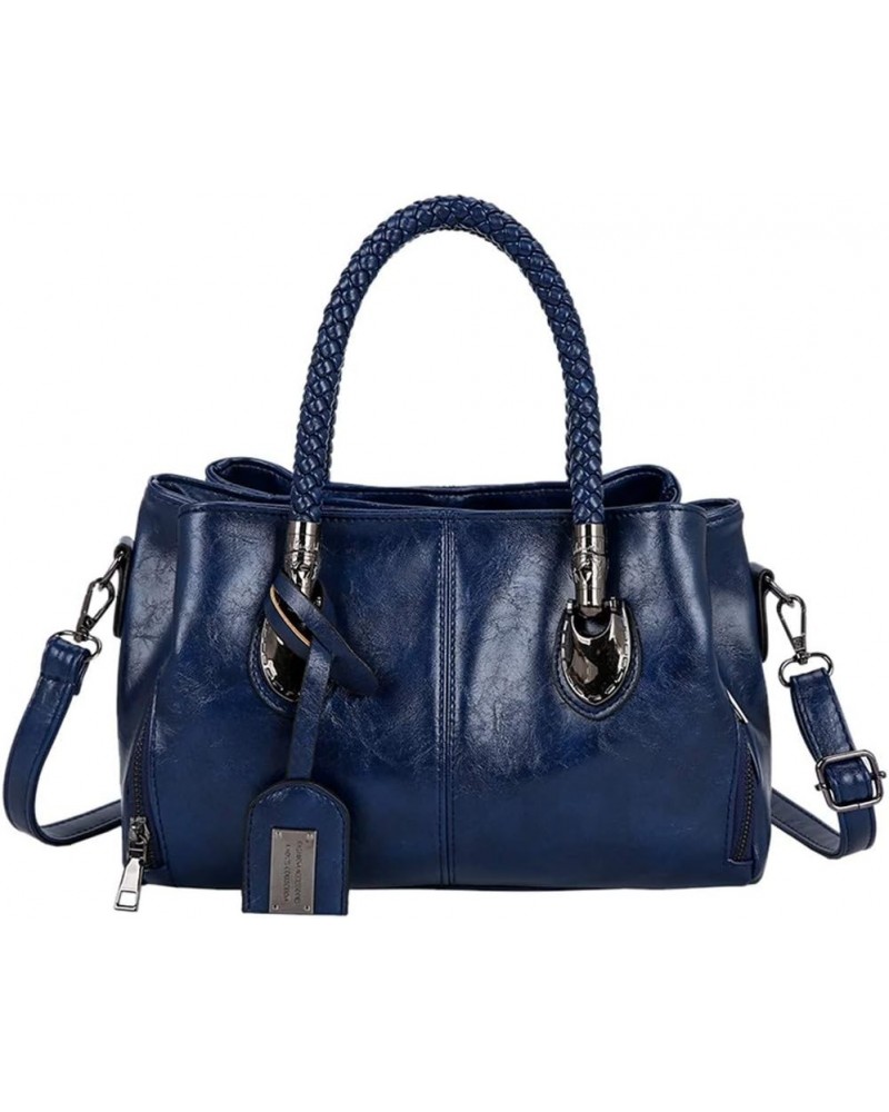 Mini Shoulder Bag Casual Women's Bag Fashion Solid Shoulder Color Handbag Capacity Large Bag (Black-1, One Size) Blue-2 One S...