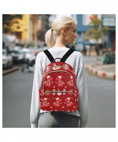 Christmas Women Backpack Xmas Dino Present Cute Anti-Theft Travel Backpack with Luggage Belt Durable Lightweight Handbag Lady...