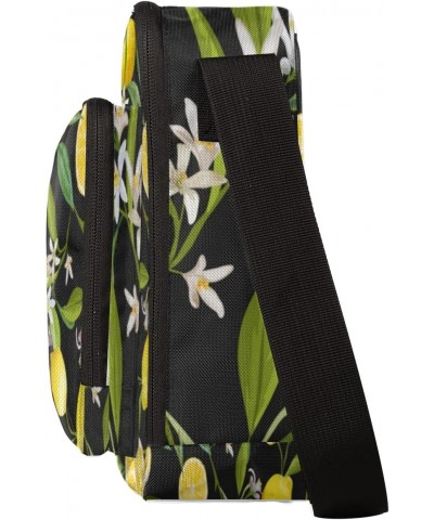 Lemon Flower Crossbody Bag, Adjustable Phone Purse Wallet Canvas Small Crossbody Purse Bags with Shoulder Strap For Women Gir...