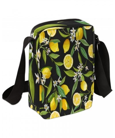 Lemon Flower Crossbody Bag, Adjustable Phone Purse Wallet Canvas Small Crossbody Purse Bags with Shoulder Strap For Women Gir...