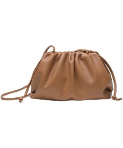 Ruched Dumpling Cloud Shape Over The Shoulder Bag Caramel $14.00 Shoulder Bags