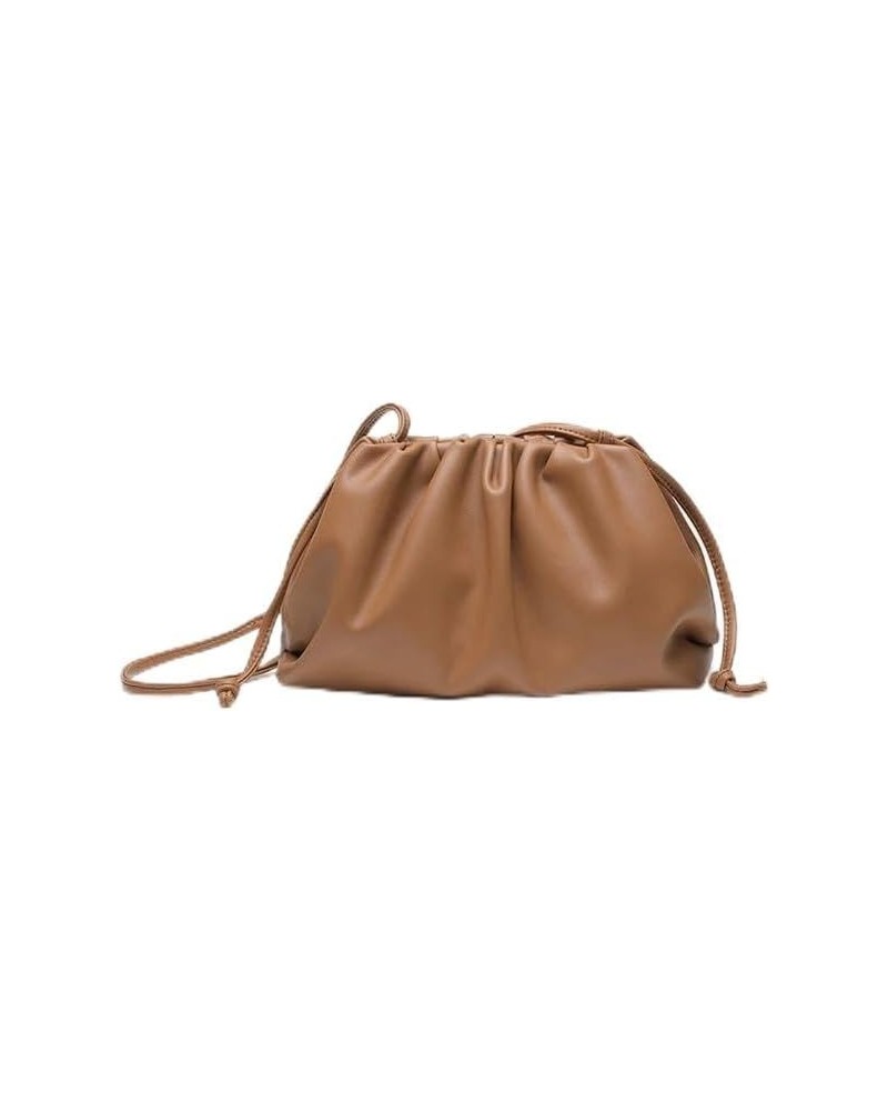 Ruched Dumpling Cloud Shape Over The Shoulder Bag Caramel $14.00 Shoulder Bags