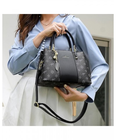 Women Leather Satchel Purses Handbags For Trendy, Luxury Lady Shoulder Tote Bag Black05 $21.30 Totes