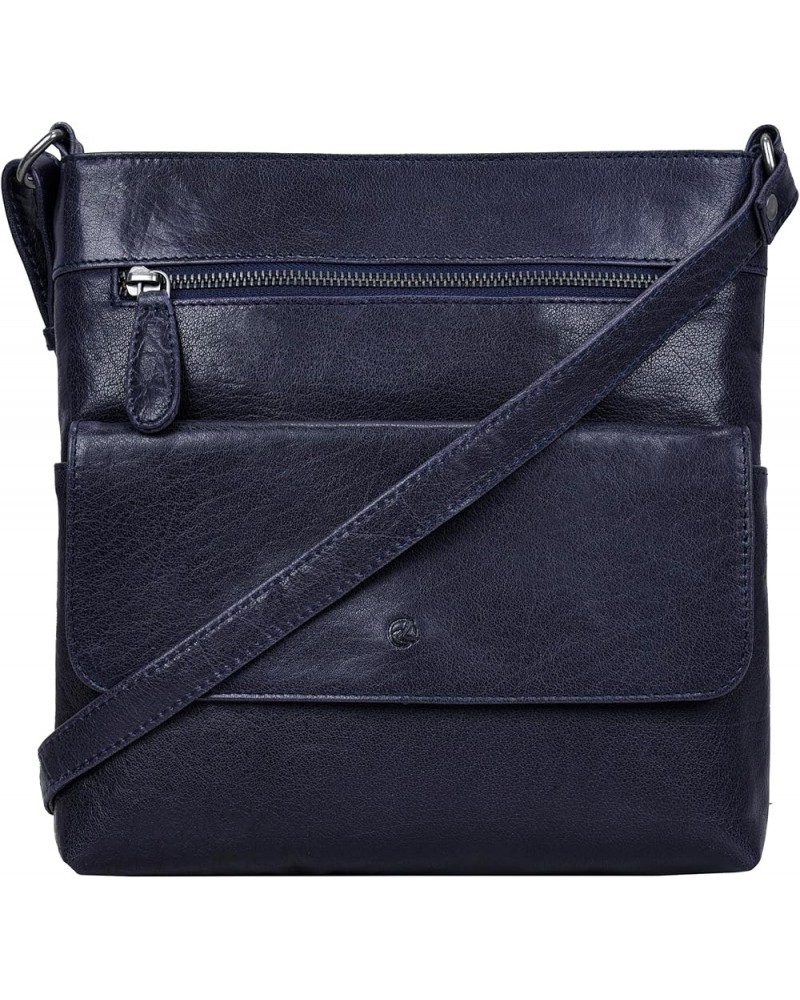 Gift For Mothers Day Piper Leather Crossbody Bag Washed Blue $22.00 Shoulder Bags