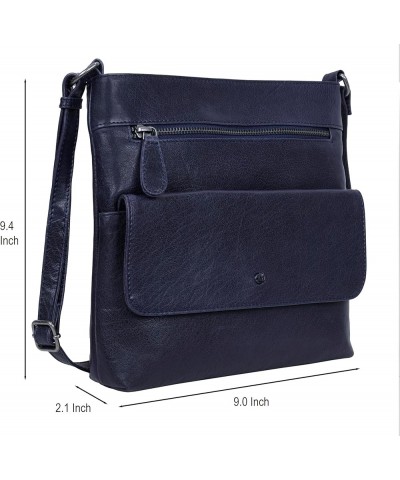 Gift For Mothers Day Piper Leather Crossbody Bag Washed Blue $22.00 Shoulder Bags