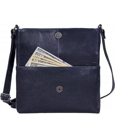 Gift For Mothers Day Piper Leather Crossbody Bag Washed Blue $22.00 Shoulder Bags