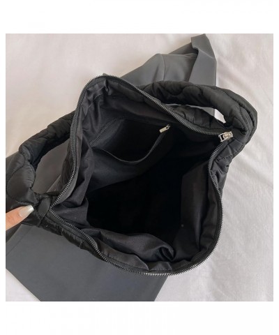 Versatile Large Puffy Handbags Casual Down Underarm Bag Lightweight Soft Girl Satchel Bag Women Padding Shoulder Bag Black $1...