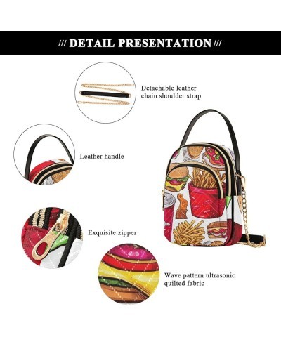 a of Sea Shells and Starfish Ladies Shoulder Handbags, Gold Chain Crossbody Bag, Fall Crossbody Purse Doodling Set of Food-1 ...