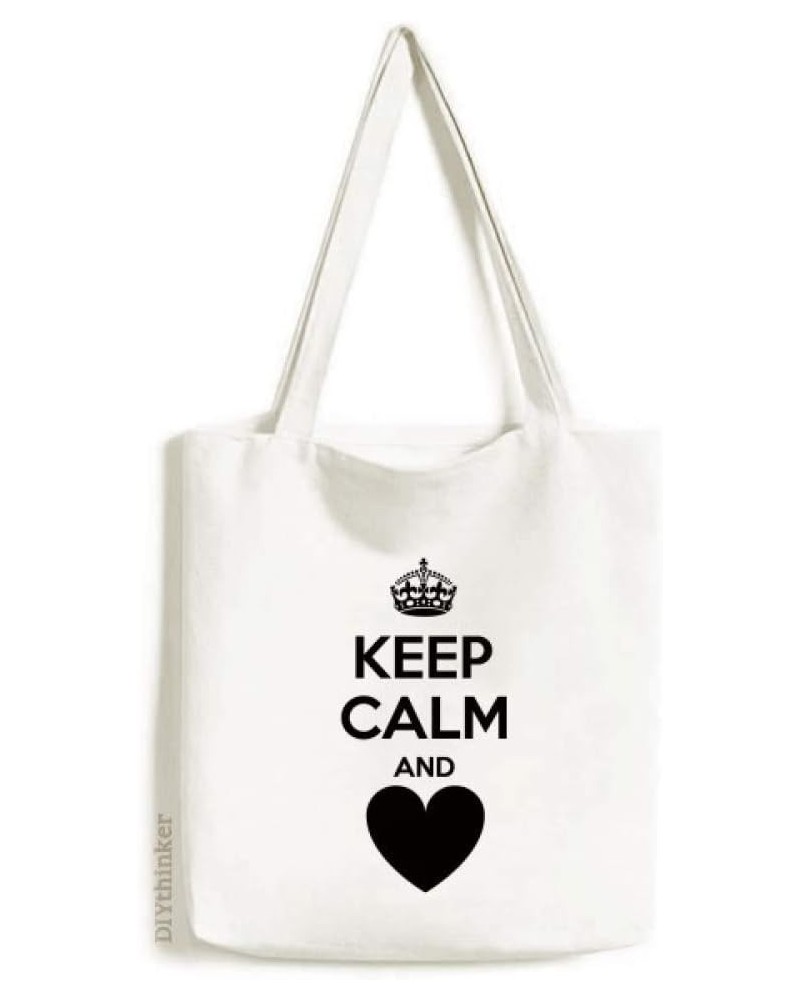 Quote Keep Calm And Love Red Tote Canvas Bag Shopping Satchel Casual Handbag $14.88 Totes