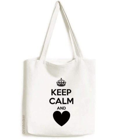 Quote Keep Calm And Love Red Tote Canvas Bag Shopping Satchel Casual Handbag $14.88 Totes