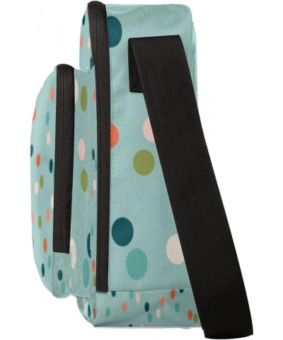 Dots Teal Cyan Cross Body Bags Trendy Cross Body Cell Phone Purse Wallet Shoulder Bag Small Travel Crossbody Bag with Adjusta...