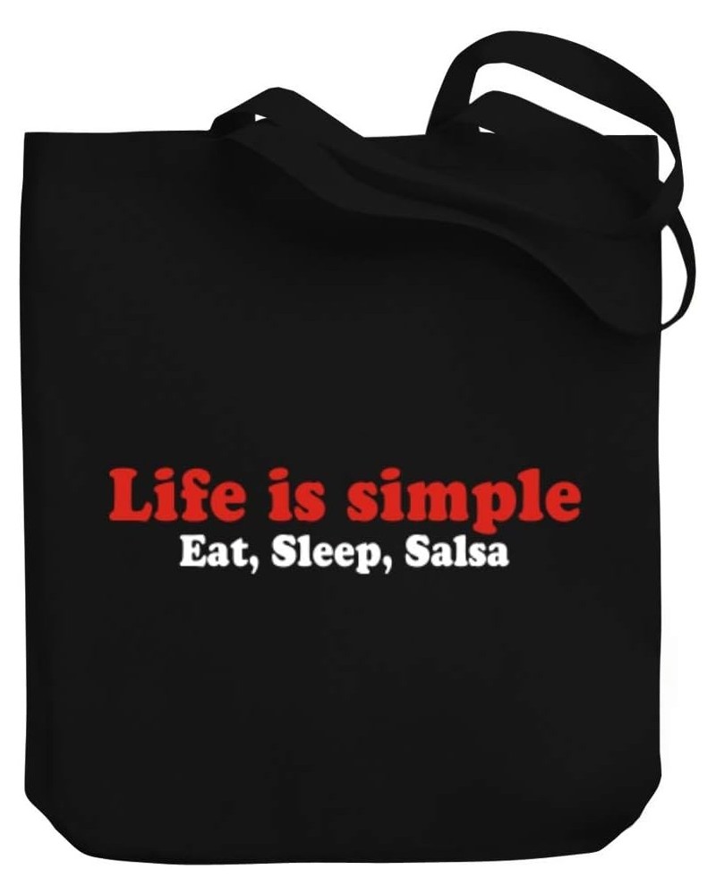 LIFE SIMPLE EAT, SLEEP Salsa Canvas Tote Bag 10.5" x 16" x 4 $17.20 Totes