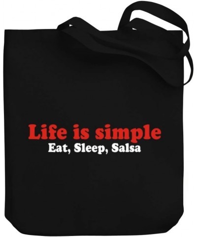 LIFE SIMPLE EAT, SLEEP Salsa Canvas Tote Bag 10.5" x 16" x 4 $17.20 Totes