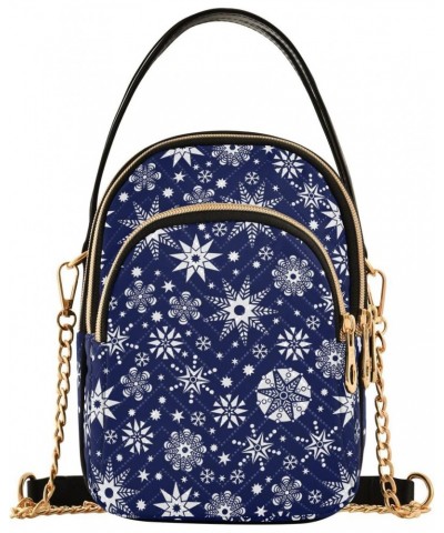 Christmas Snowflakes Stars Crossbody Bags for Women Crossbody Purse Cell Phone Wallet Bags with Chain Strap for Gifts Women $...