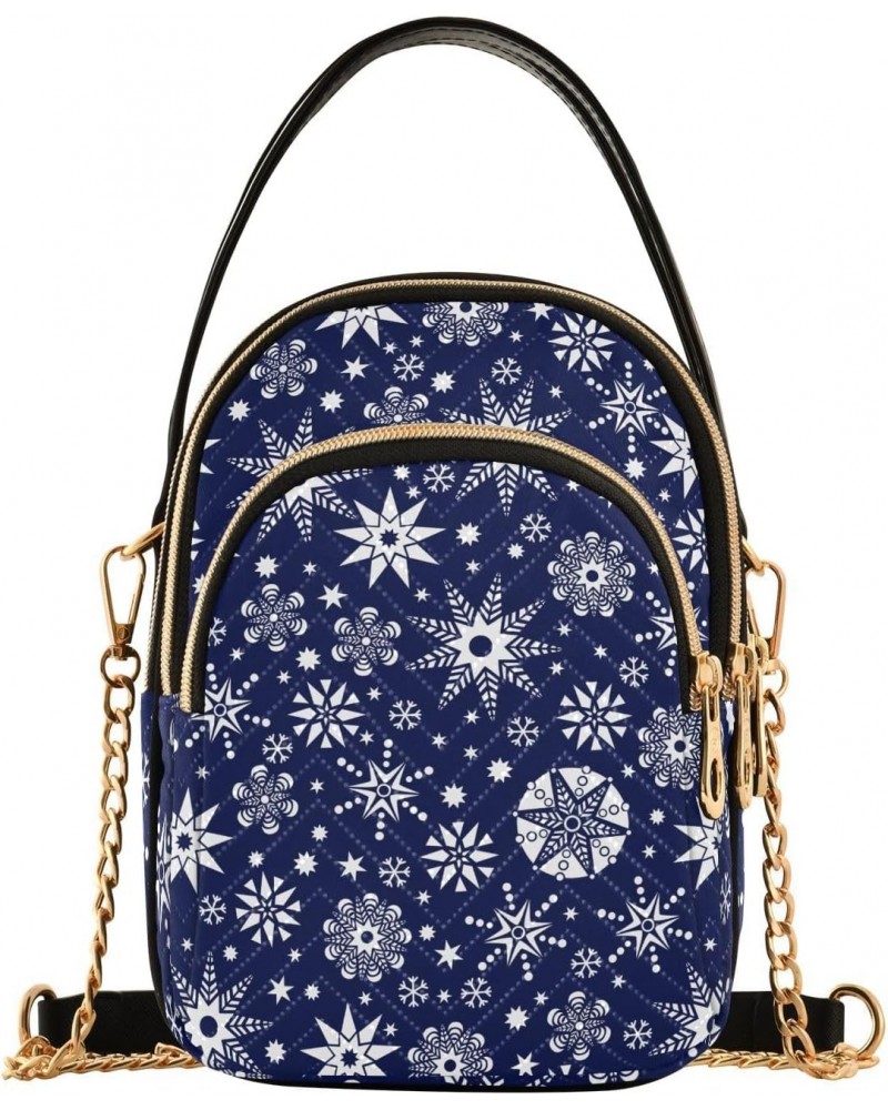 Christmas Snowflakes Stars Crossbody Bags for Women Crossbody Purse Cell Phone Wallet Bags with Chain Strap for Gifts Women $...