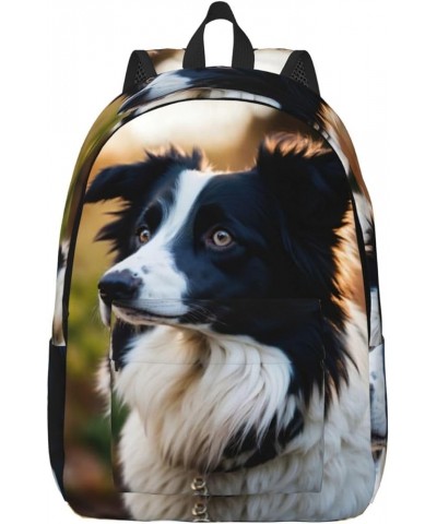 Cute Dog Print Casual Double Shoulder Daypack,Anti-Theft Travel Canvas Backpack For Men And Women Black Small $20.24 Backpacks