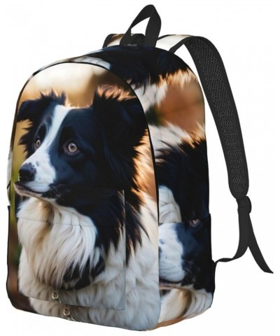 Cute Dog Print Casual Double Shoulder Daypack,Anti-Theft Travel Canvas Backpack For Men And Women Black Small $20.24 Backpacks