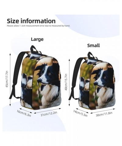 Cute Dog Print Casual Double Shoulder Daypack,Anti-Theft Travel Canvas Backpack For Men And Women Black Small $20.24 Backpacks