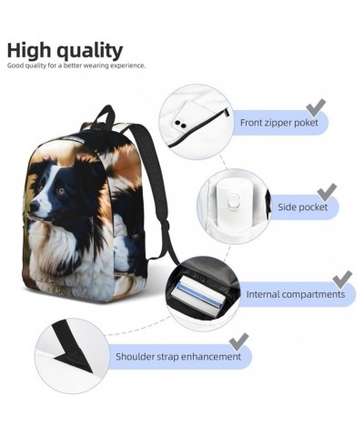 Cute Dog Print Casual Double Shoulder Daypack,Anti-Theft Travel Canvas Backpack For Men And Women Black Small $20.24 Backpacks