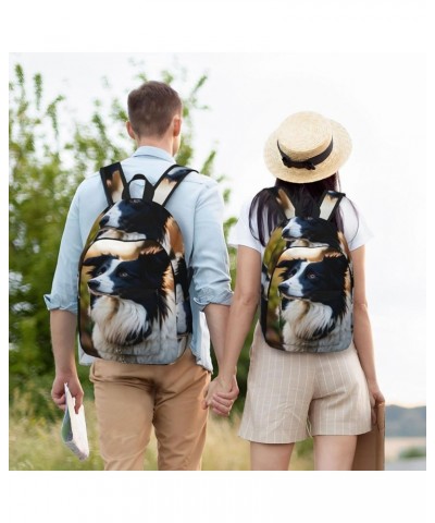 Cute Dog Print Casual Double Shoulder Daypack,Anti-Theft Travel Canvas Backpack For Men And Women Black Small $20.24 Backpacks