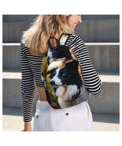 Cute Dog Print Casual Double Shoulder Daypack,Anti-Theft Travel Canvas Backpack For Men And Women Black Small $20.24 Backpacks