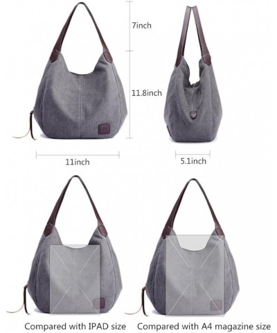 Women Canvas Shoulder Bag Fashion Cotton Canvas Handbags Shoulder Hobo Bags Totes Purses White $12.96 Shoulder Bags